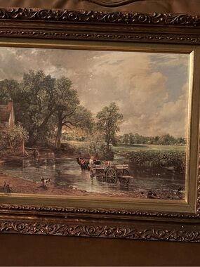 Vtg Lithograph Print of Hay Wain by John Constable